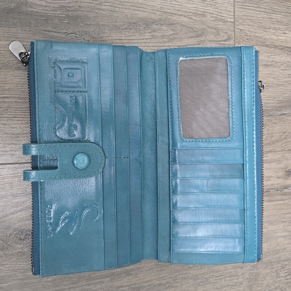 Roulens Leather Wallet Teal Turquoise Security Protected - Picture 5 of 7